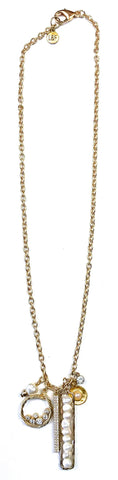 Lost & Found Thin Chain W/Mixed Pearl Charms Necklace