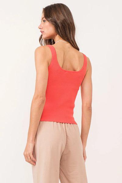 Another Love Sawyer Sleeveless Rib Tank Pimento