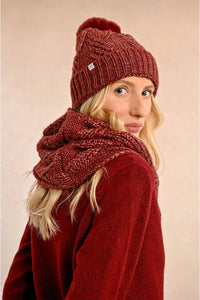 Molly Bracken Hat & Tube Scarf Set Dark Red