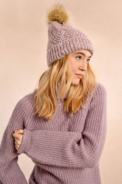 Molly Bracken Cable Knit Hat Mauve