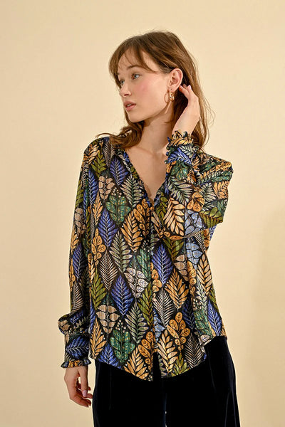 Molly Bracken Oversized Printed Shirt Black Ava