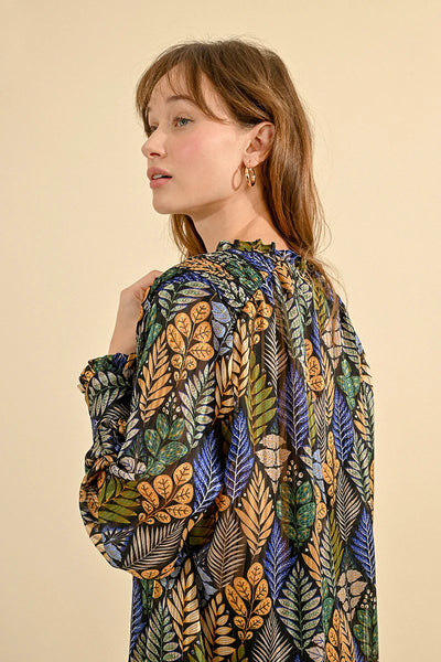 Molly Bracken Oversized Printed Shirt Black Ava