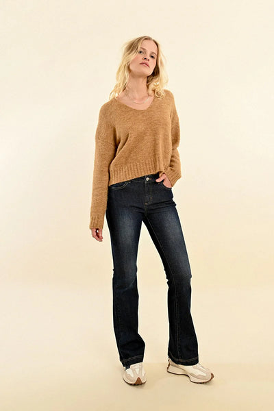 Molly Bracken V Neck Sweater Golden Beige