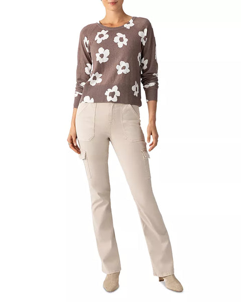 Sanctuary All Day Long Sweater Cocoa Flower Pop