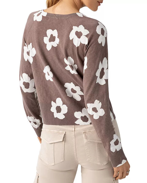 Sanctuary All Day Long Sweater Cocoa Flower Pop