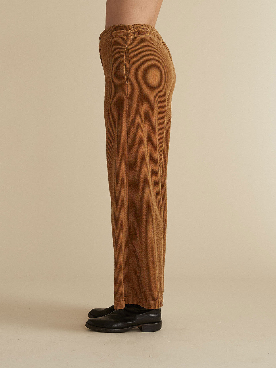 Cut Loose Wide Leg Zip Pant Lux Cord Brass