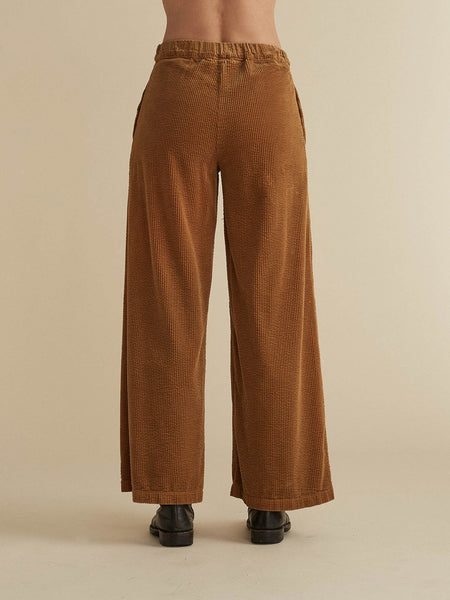 Cut Loose Wide Leg Zip Pant Lux Cord Brass