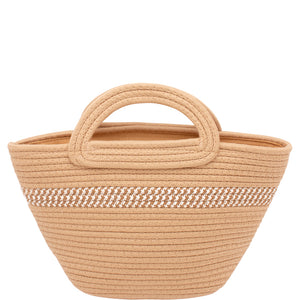 JOIA Stripe Design Handle Tote Bag