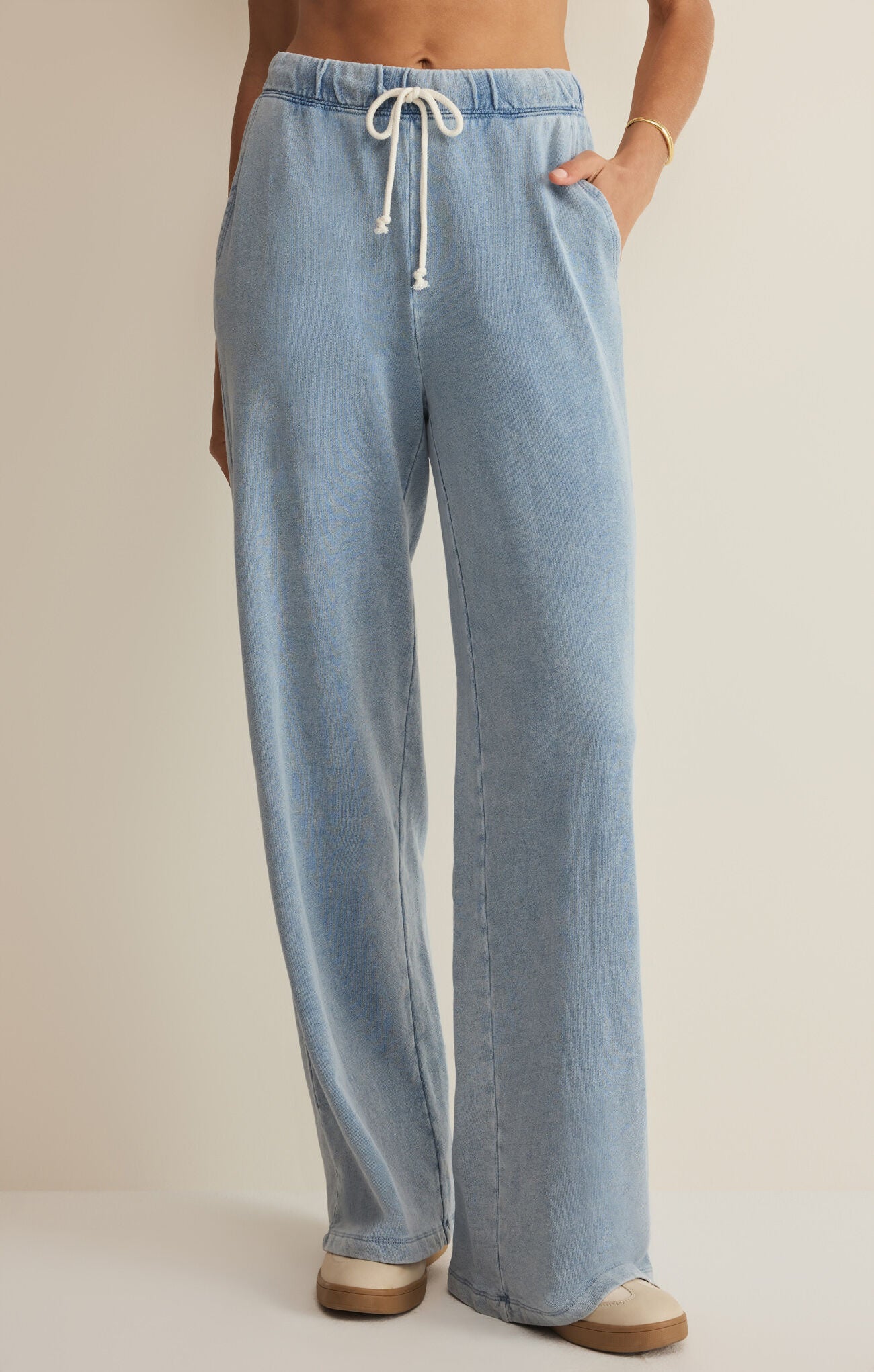 Z Supply Hunter Knit Denim Pant, Ocean Air Indigo