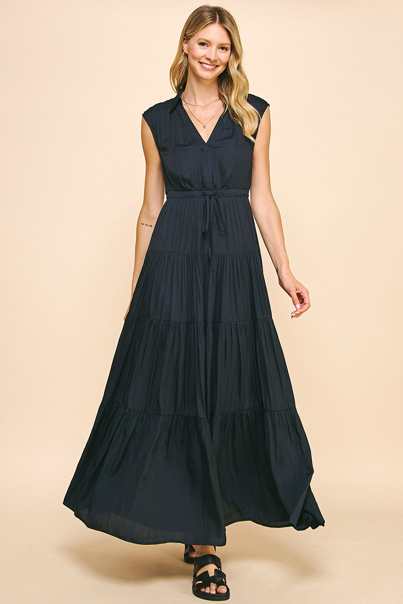 Pinch Sleeveless Tiered Maxi Dress Ink