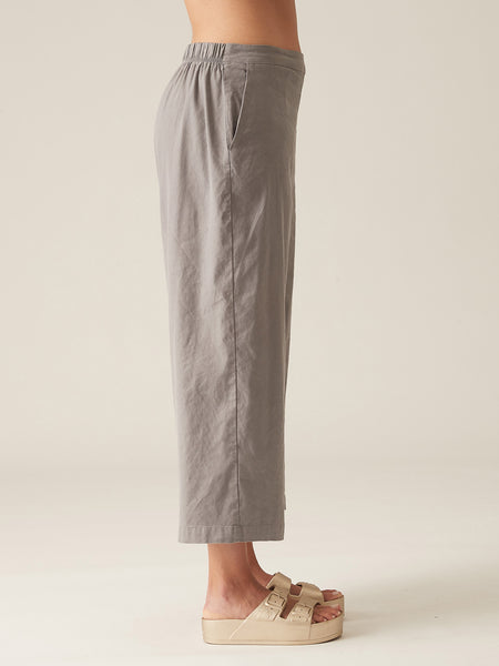 Cut Loose Crop Wide Leg Linen Tencel Cobblestone