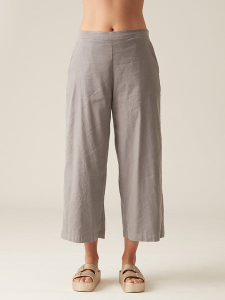 Cut Loose Crop Wide Leg Linen Tencel Cobblestone