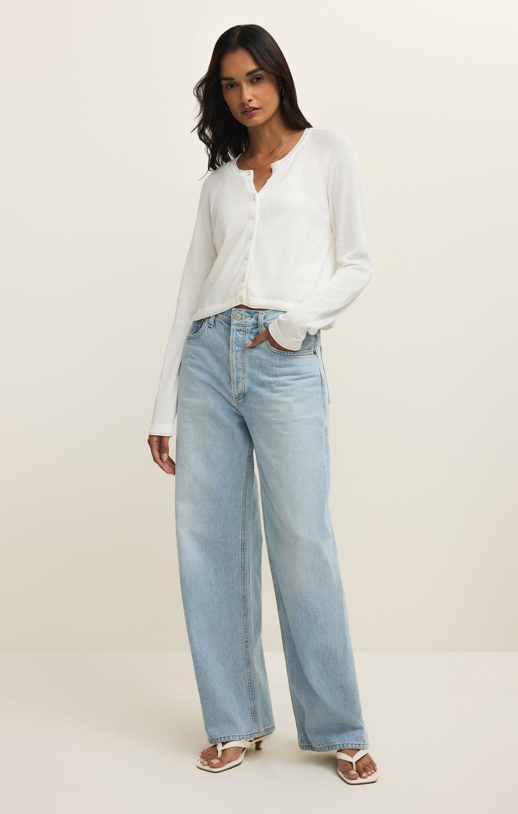 Z Supply Perfect Layer Cardigan, White