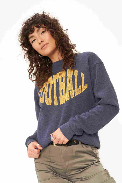 Project Social T Football Sweatshirt Heather Nova Navy