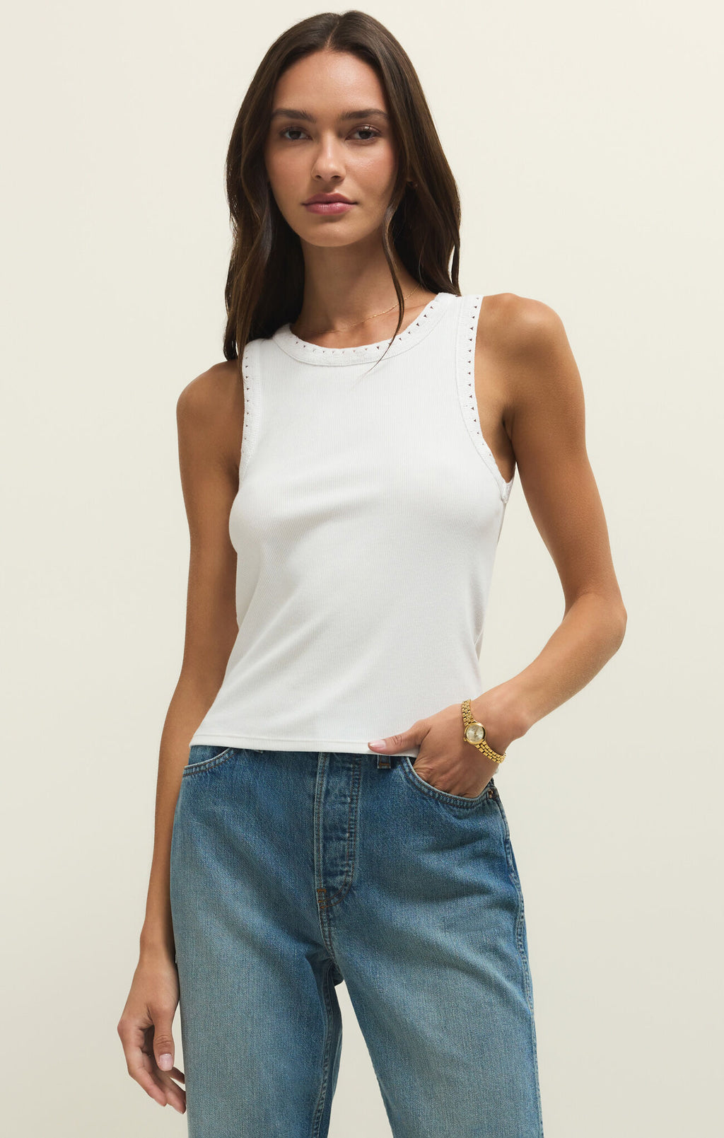 Z Supply Clarke Rib Tank, White
