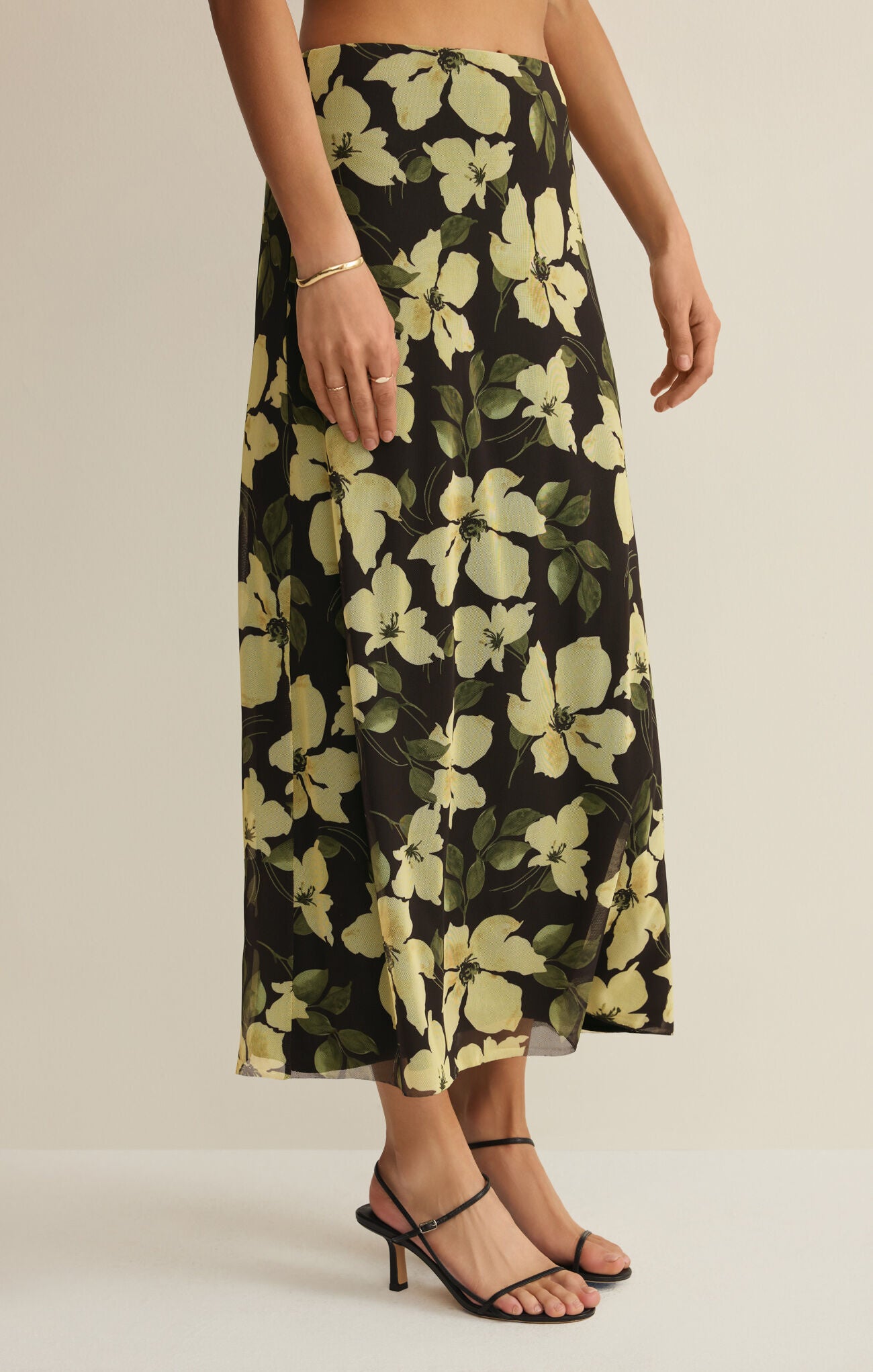 Z Supply Eda Ren Floral Mesh Midi Skirt
