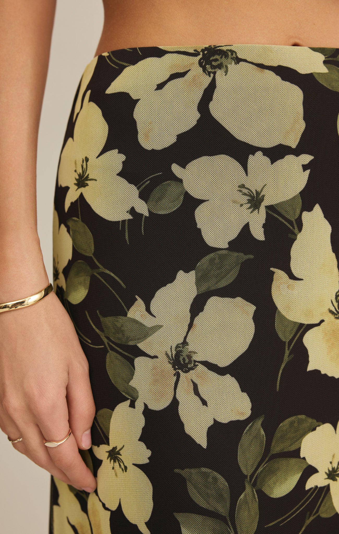 Z Supply Eda Ren Floral Mesh Midi Skirt