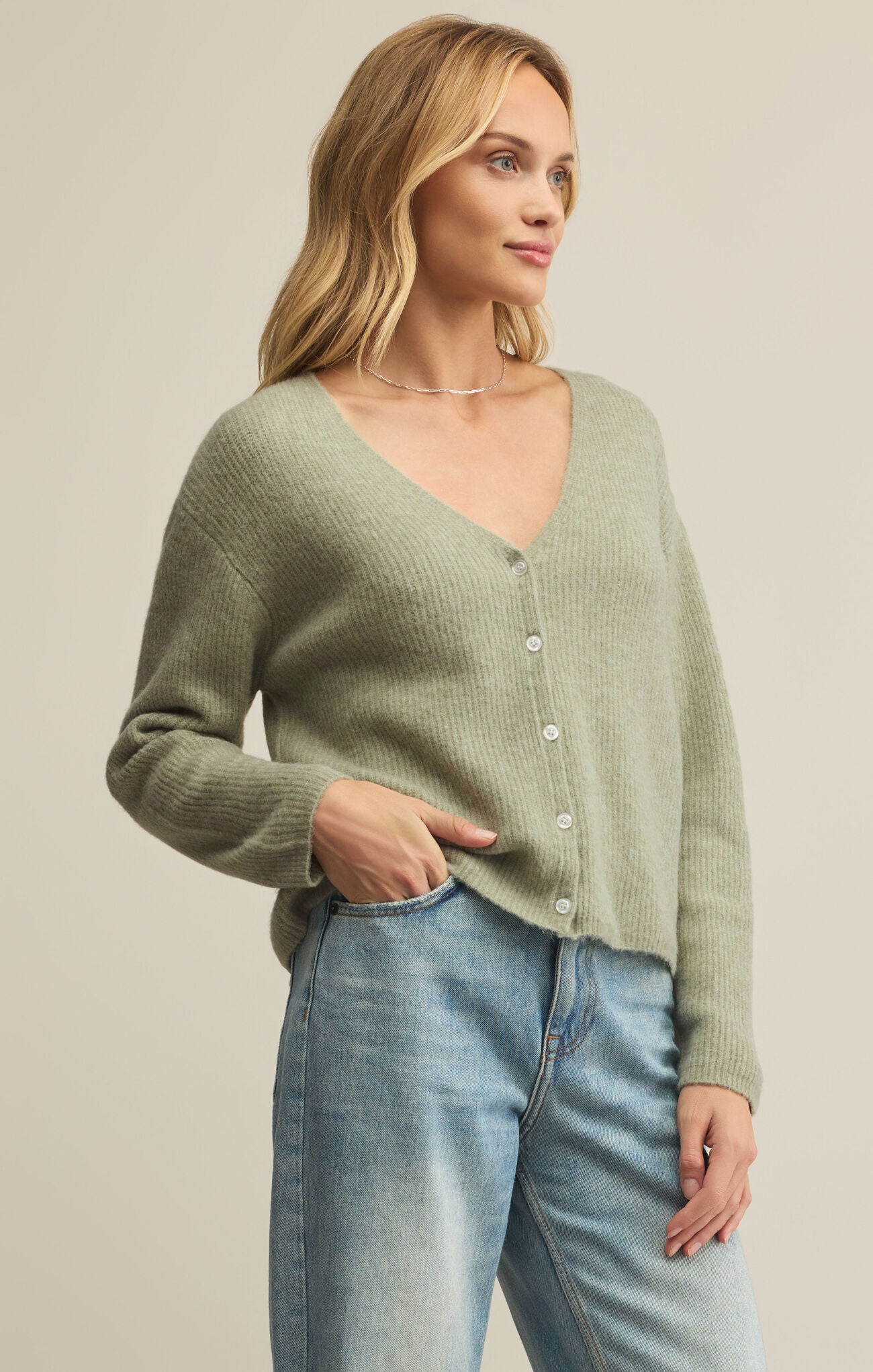 Z Supply Emile Cardigan, Bay Leaf