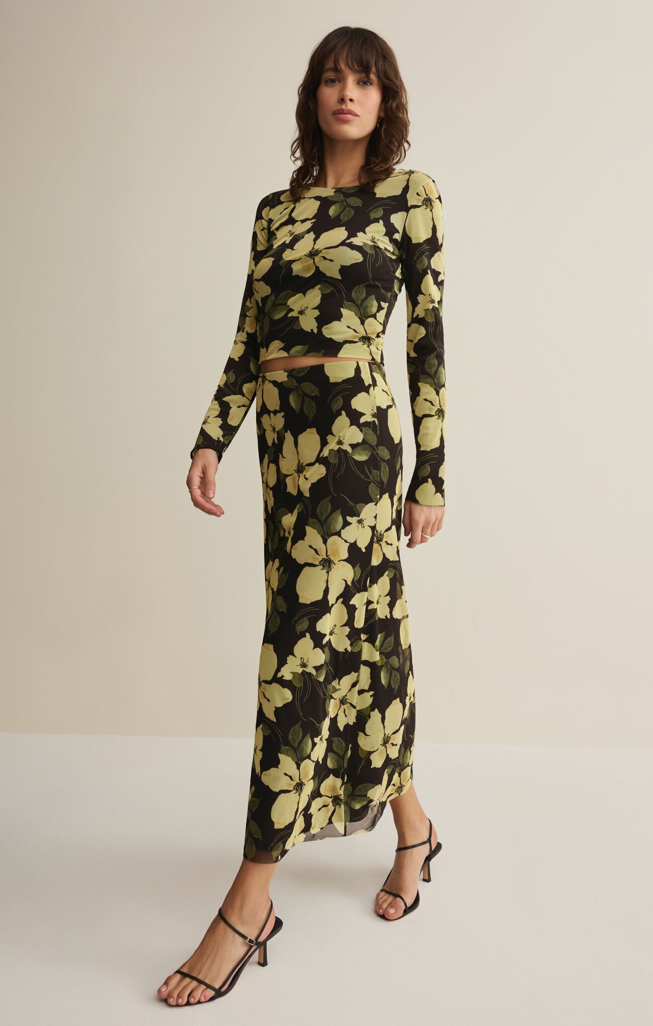 Z Supply Eda Ren Floral Mesh Midi Skirt