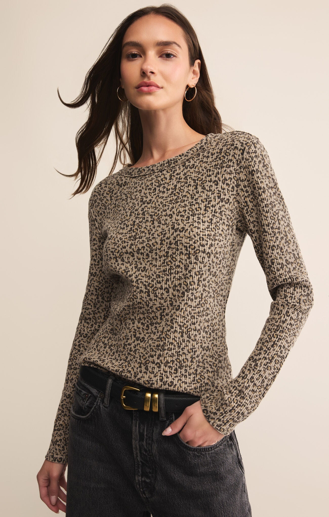 Z Supply Arlet Animal Mini Thermal Top, Suede