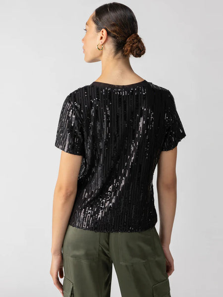 Sanctuary Sequin Perfect Tee Black