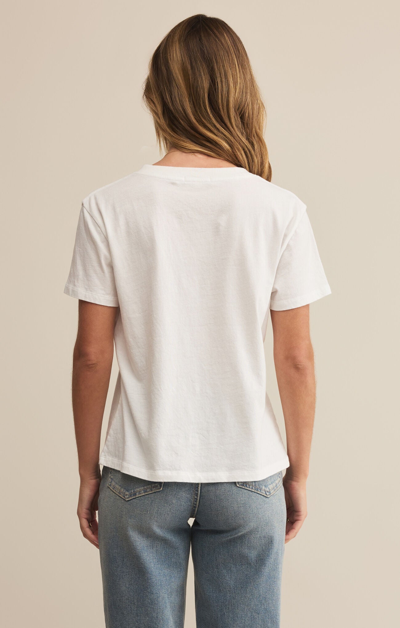 Z Supply Weekdays V Neck Tee, White