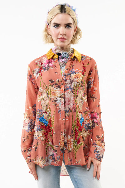 Aratta Gardenia Embroidered Shirt