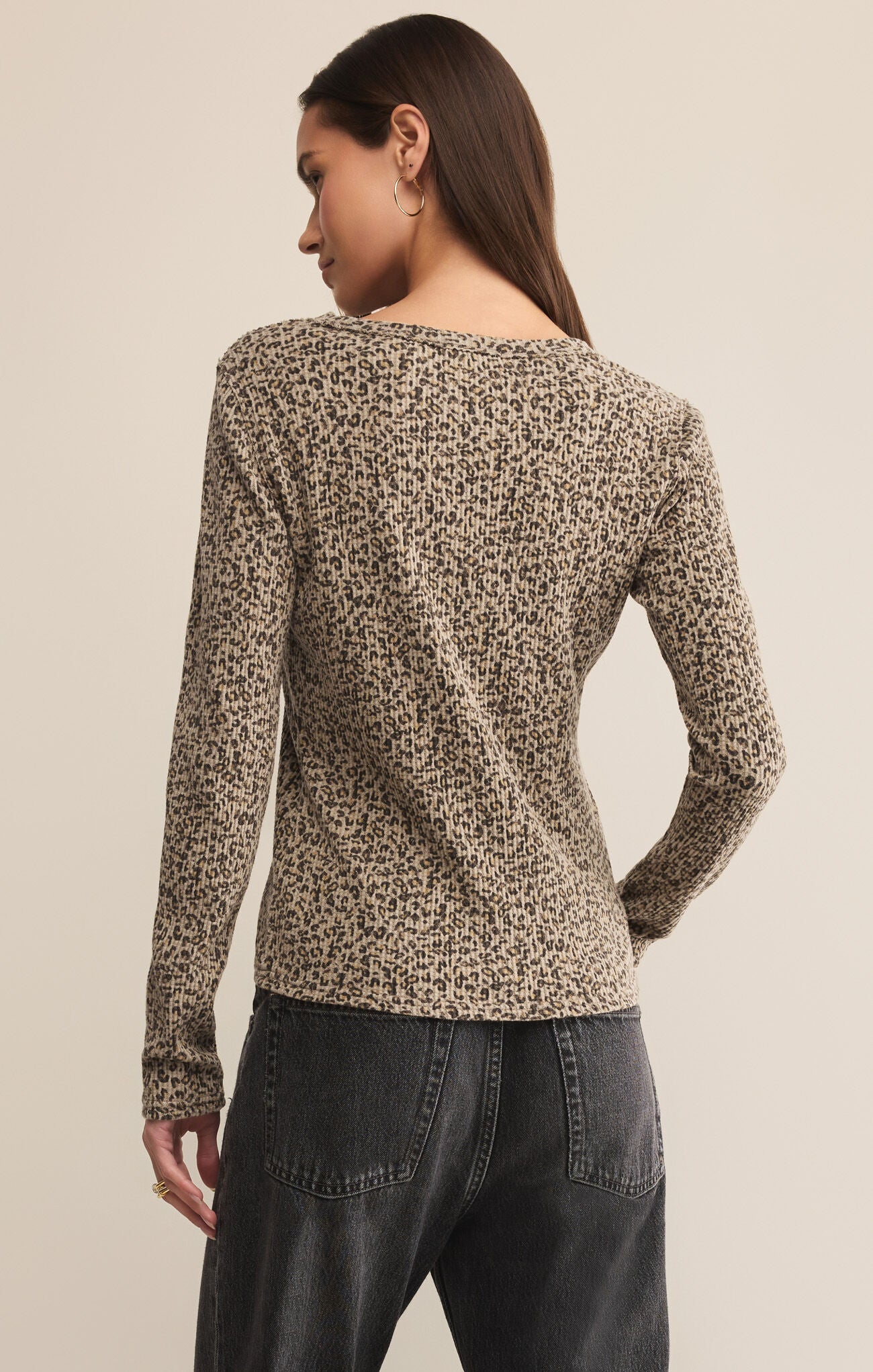 Z Supply Arlet Animal Mini Thermal Top, Suede