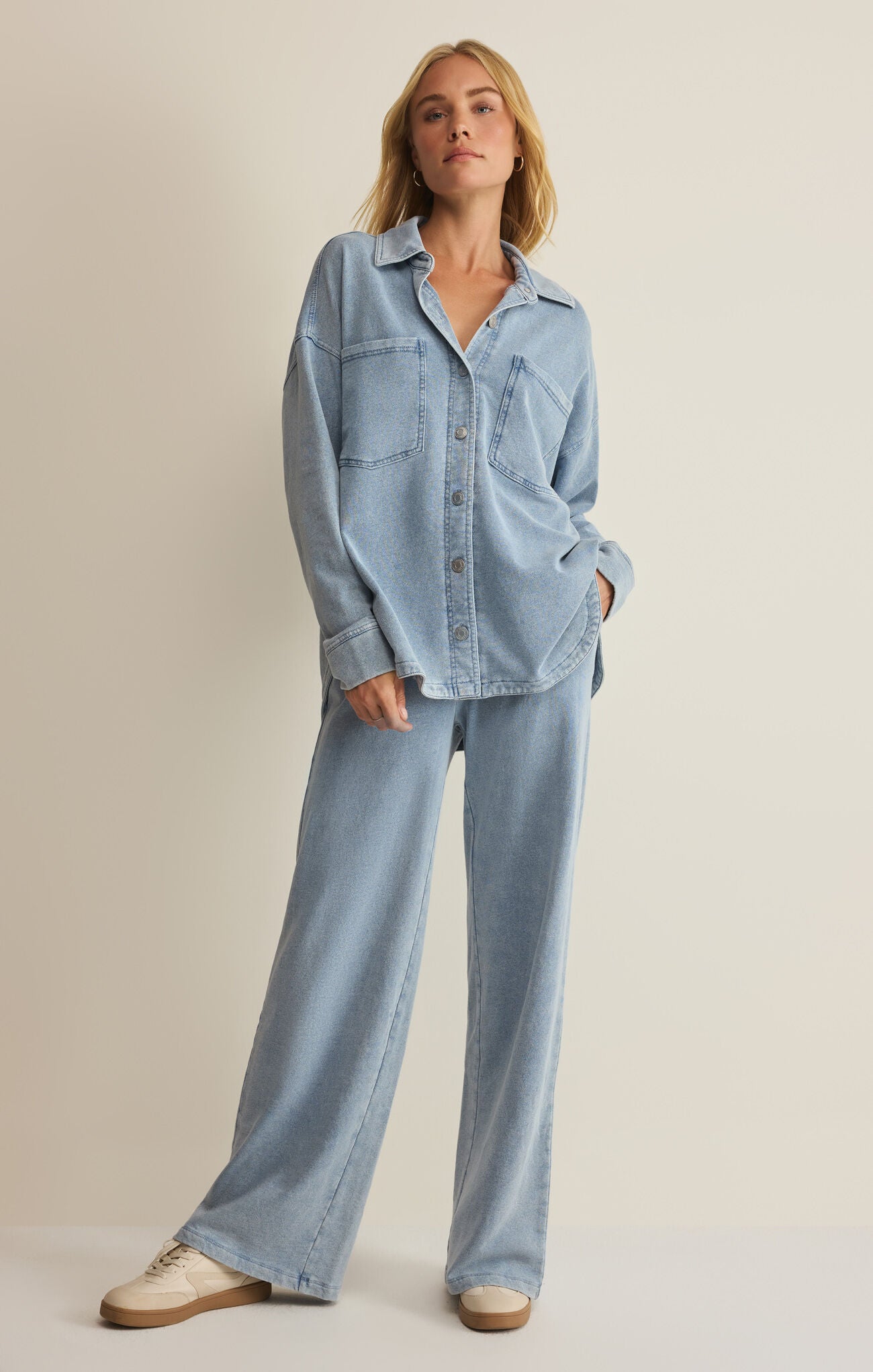 Z Supply Hunter Knit Denim Pant, Ocean Air Indigo