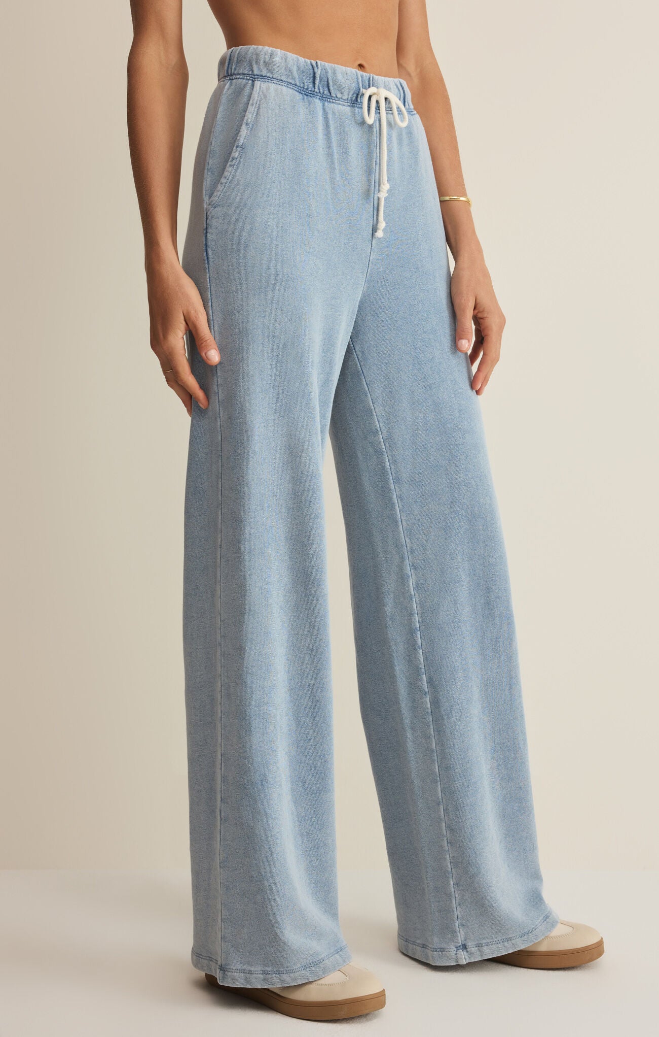 Z Supply Hunter Knit Denim Pant, Ocean Air Indigo