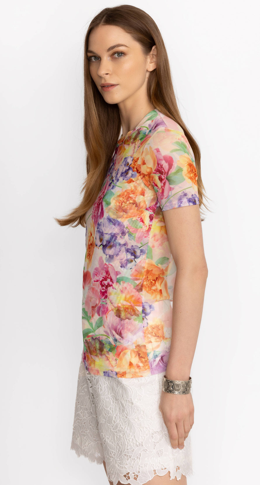 Johnny Was Eleanor Mesh S/S Tee Fionna Multi
