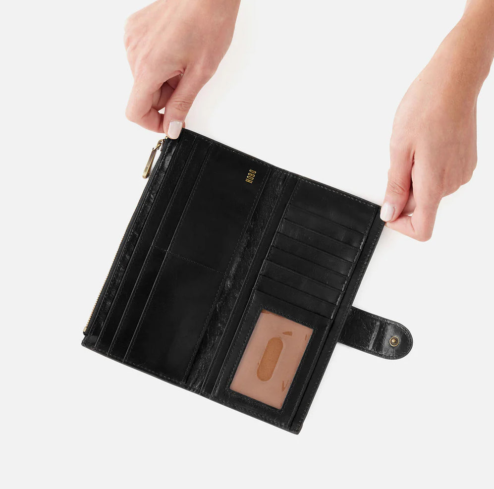 Hobo Dunn Continental Wallet, Black