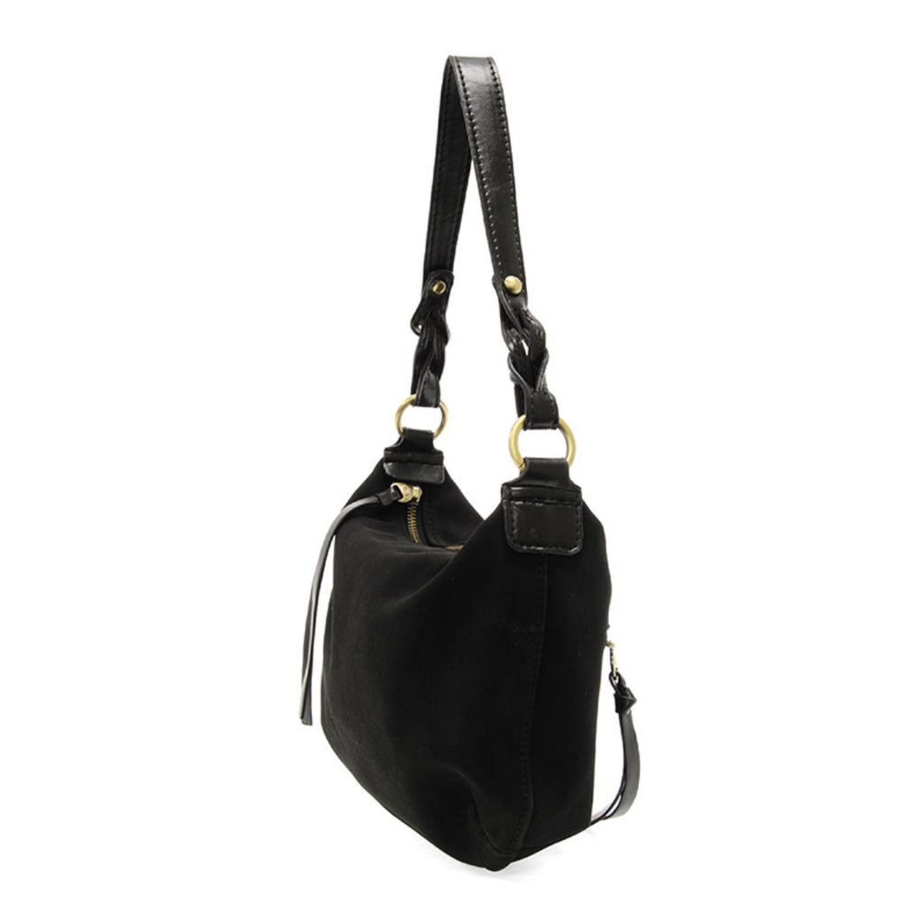 Joy Susan Effie Faux Suede Bag, Black