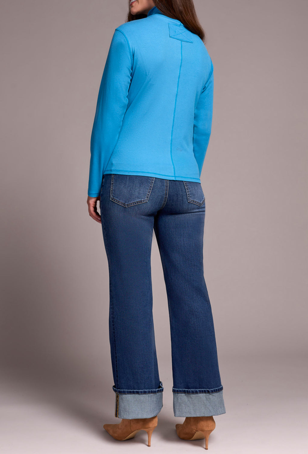 Tribal Long Sleeve Turtle Neck Top, Celestial