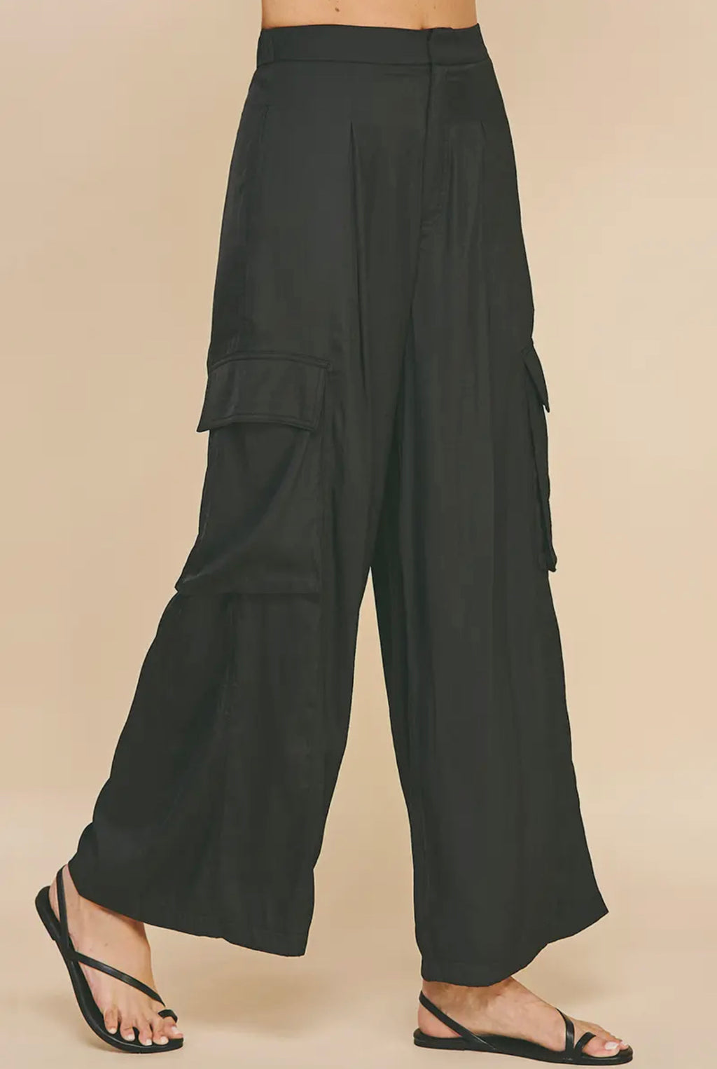 Pinch Relaxed Fit Cargo Pants, Black