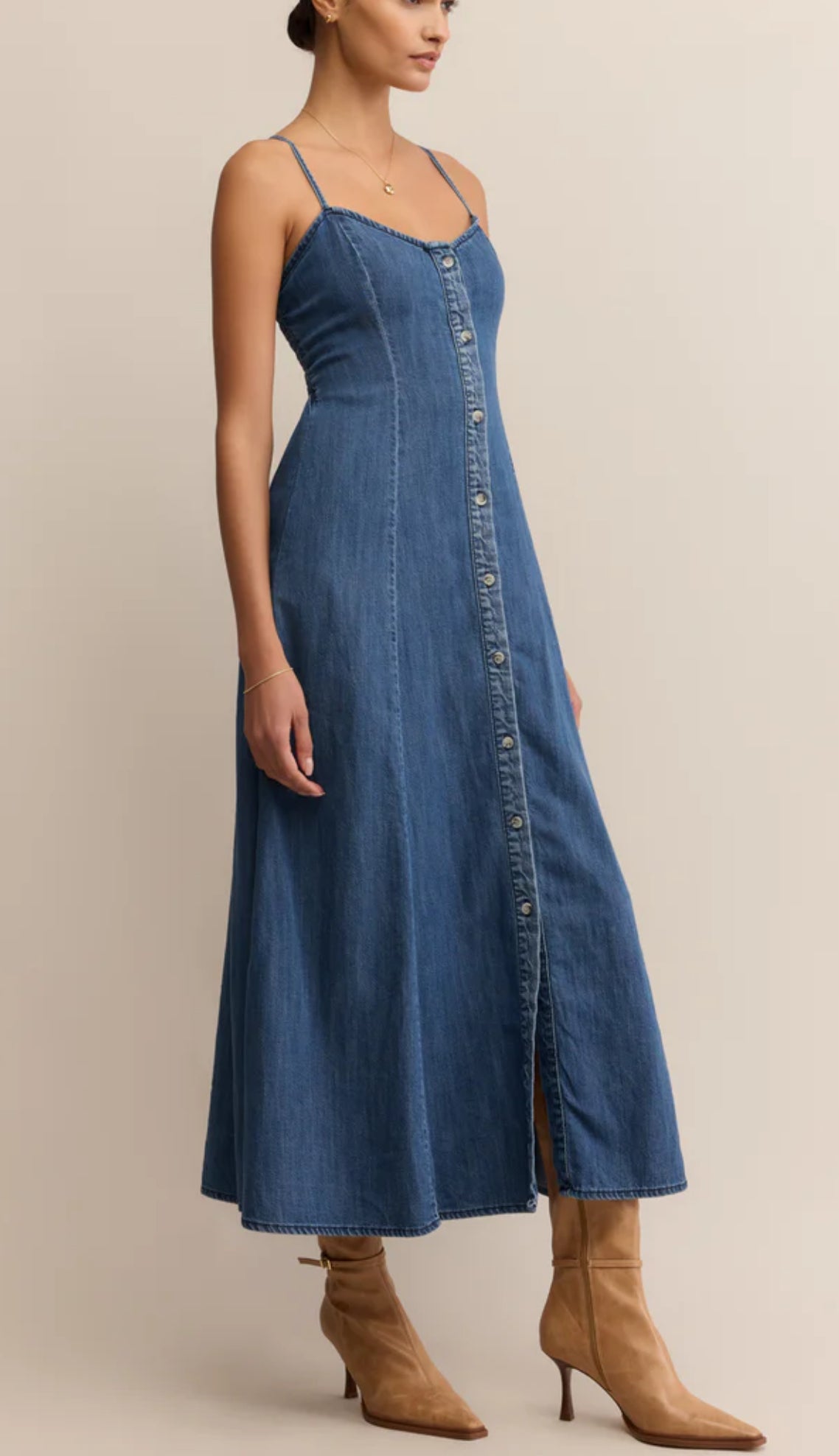 Z Supply Angel Eyes Denim Midi Dress