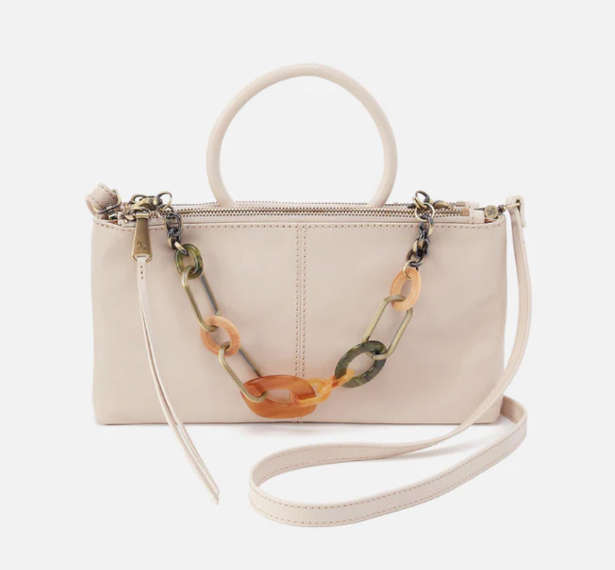 Hobo Sable Crossbody With Charm, Pale Flax