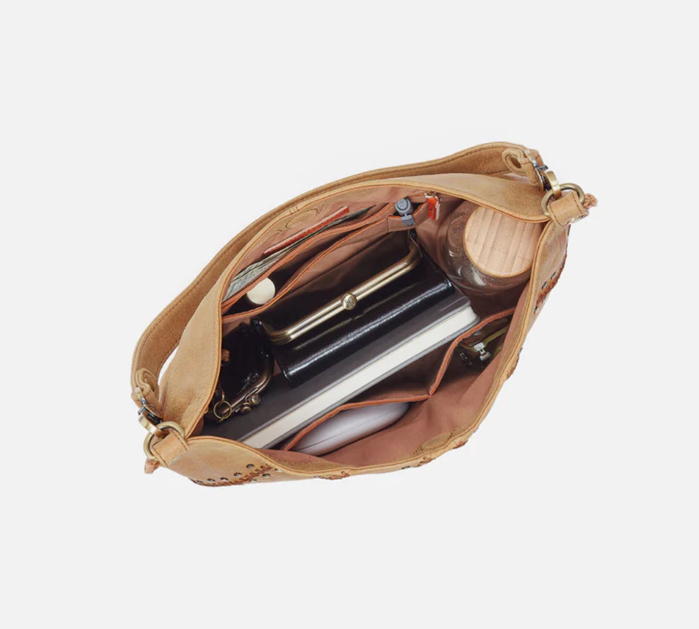 Hobo Pier Shoulder Bag Buffed Leather Whiskey