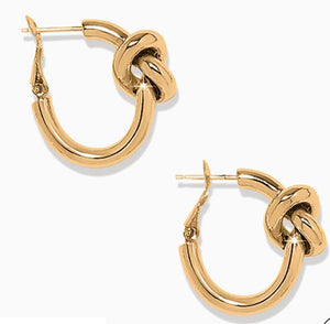 Brighton Interlok Single Knot Hoop Earrings, Gold