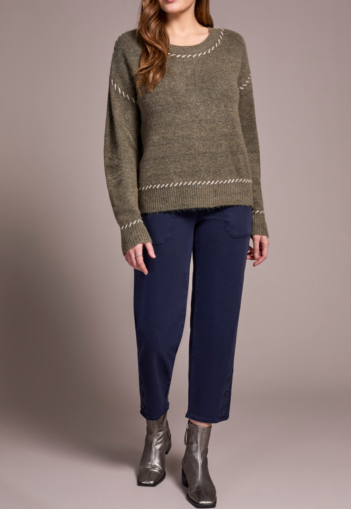 Tribal Long Sleeve Crew Neck Sweater