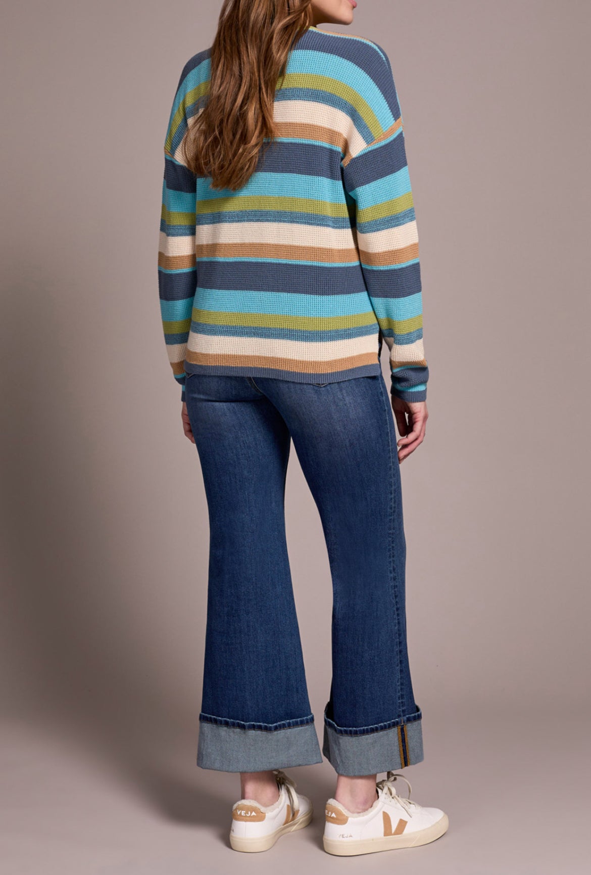 Tribal Long Sleeve U Neck Sweater, Wasabi