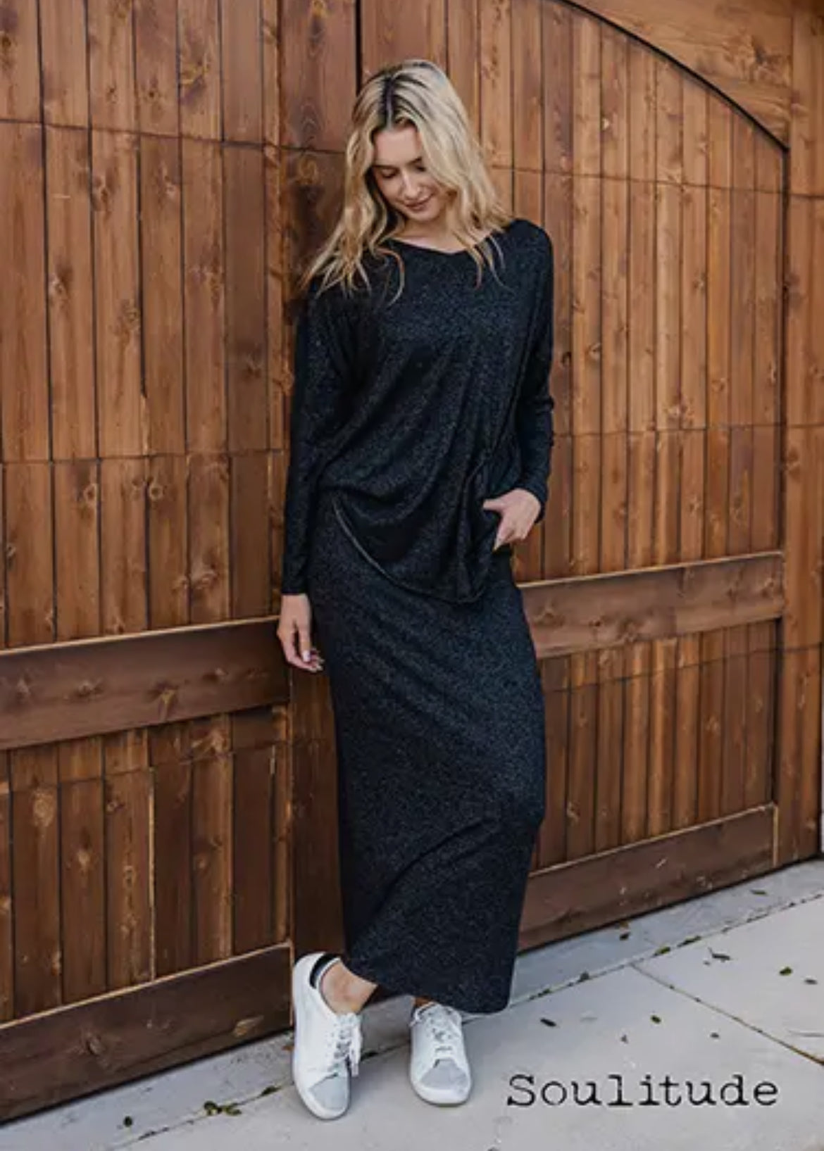 Soulitude Sweater Skirt, Black