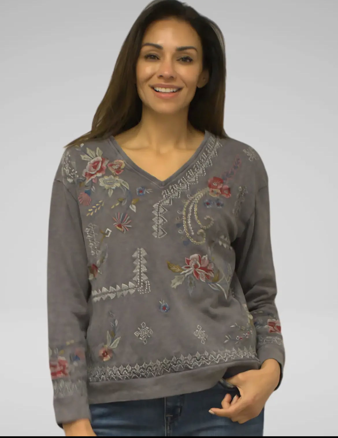 Caite & Kyla Charlie Top, Dark Grey