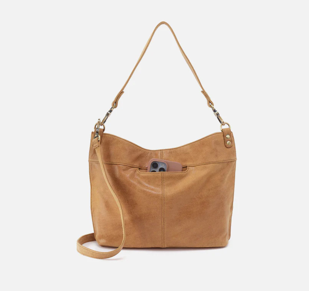 Hobo Pier Shoulder Bag Buffed Leather Whiskey