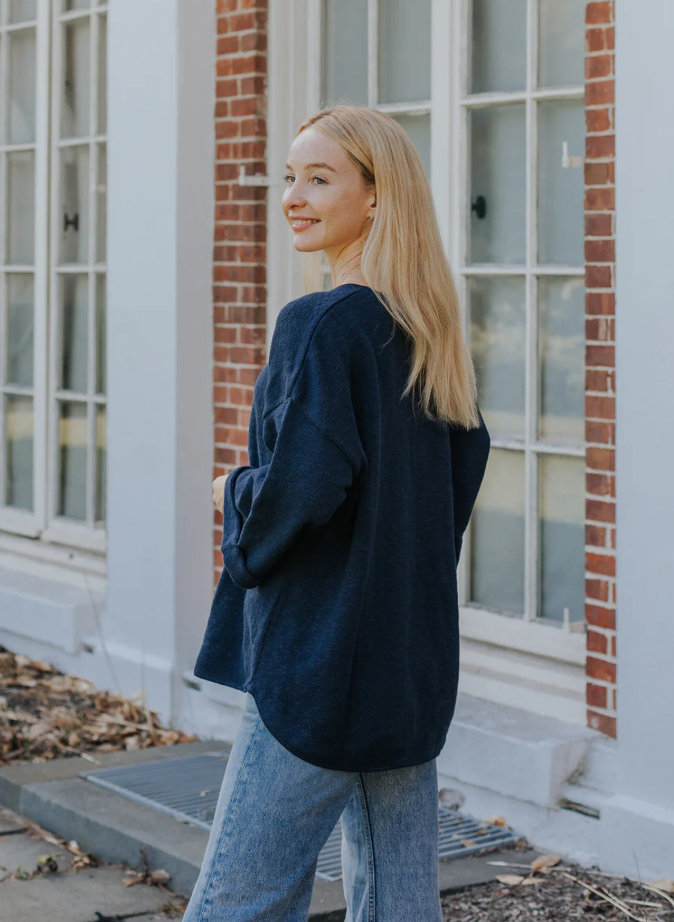 Avalin V Neck Slub Sweater