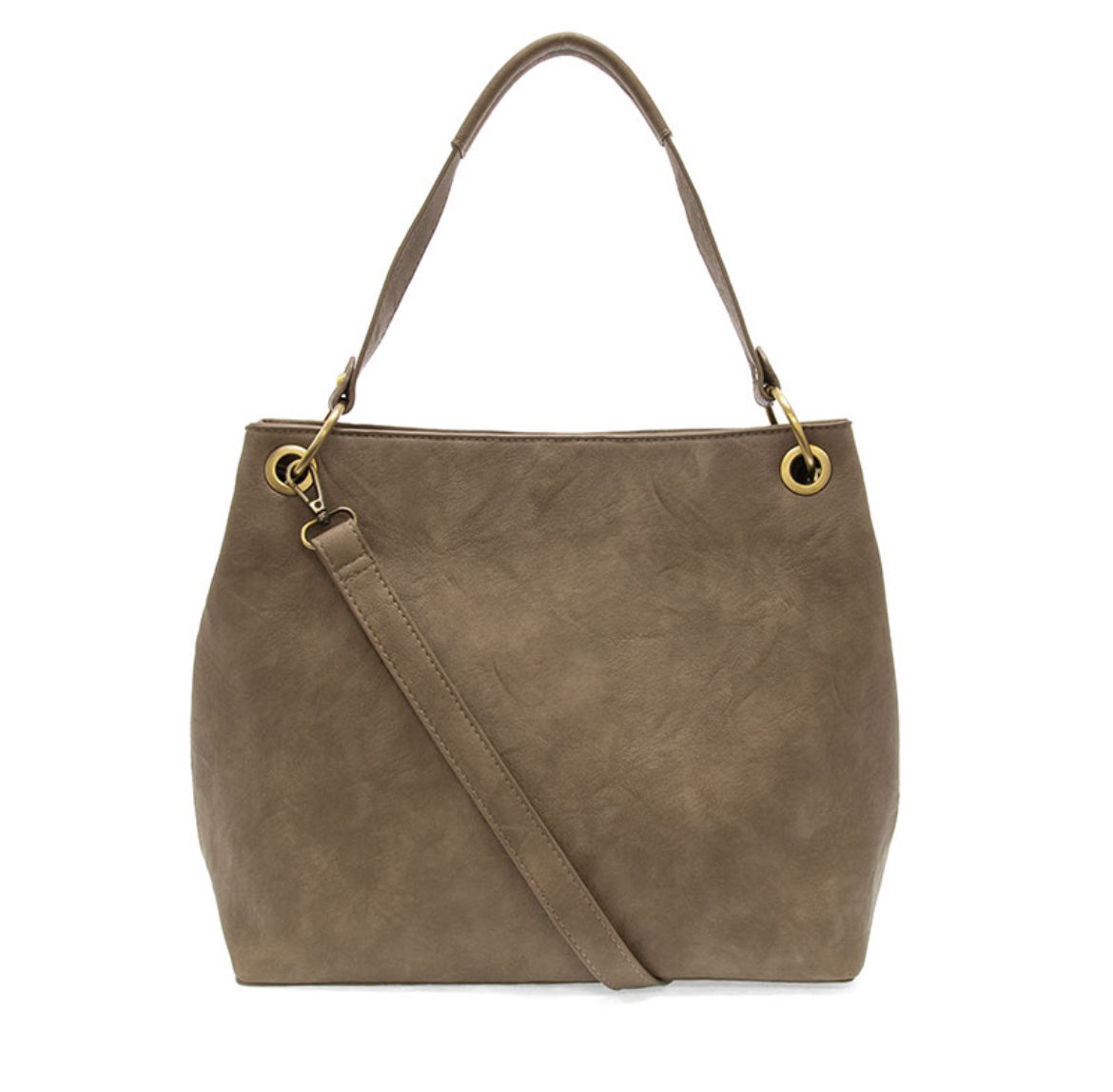 Joy Susan Jem Bucket Shoulder Bag Dark Taupe