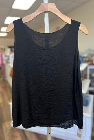 Cut Loose Layering Tank Rayon Parachute Black