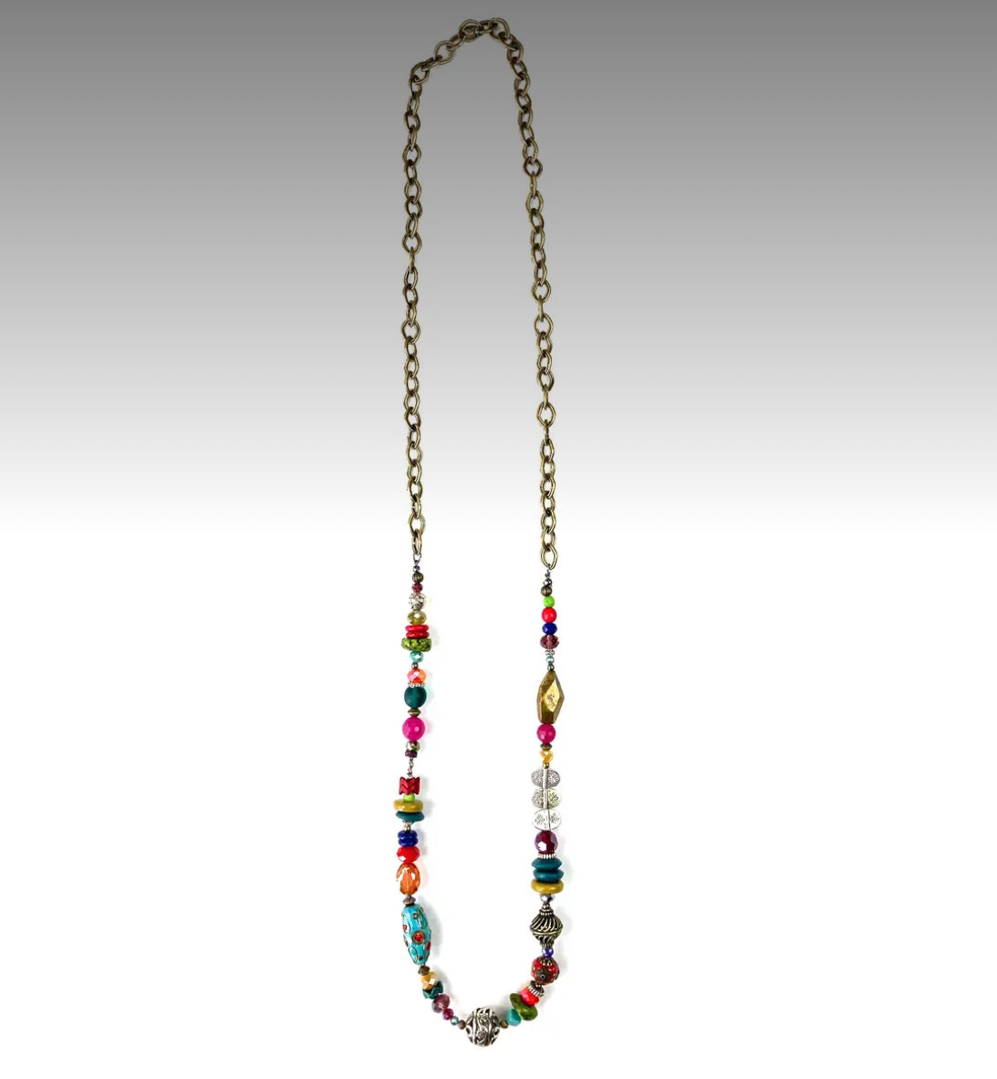 Lost & Found Long Neck Beaded W/Chain LS047