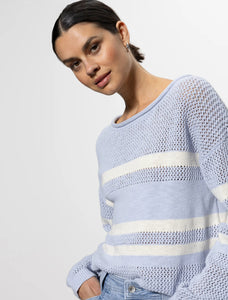 Sanctuary Sporty Stripe Open Knit Sweater