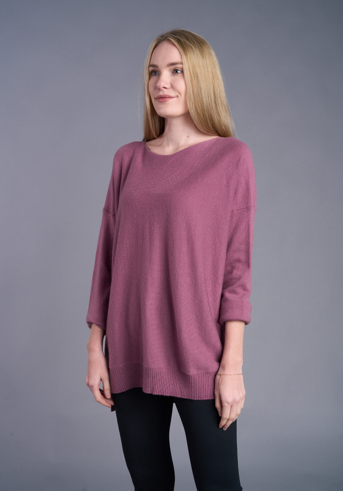 Shana Solid Dollman Sweater, Orchid